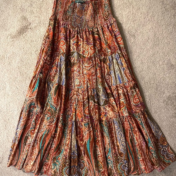 Ralph Lauren Multicolor Paisley Tiered Maxi Skirt Size SMALL - Picture 2 of 6